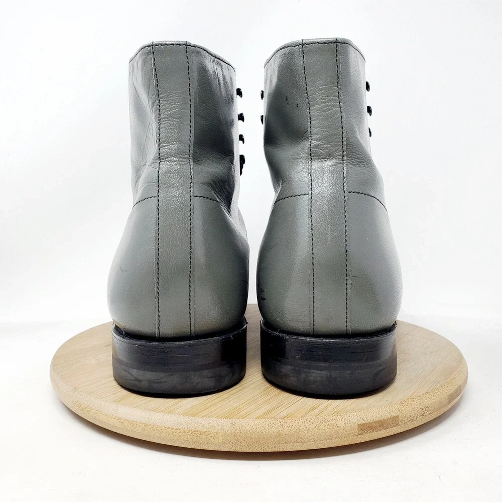 Stacy Adams Madison Boots Mens 11 E Grey Leather Cap‎ Toe Dress Ankle Shoes